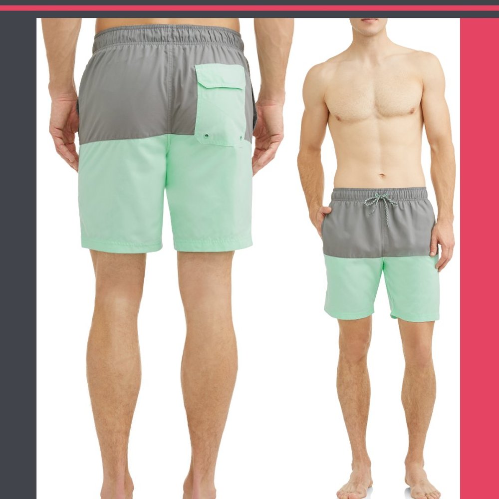 3 for $15 Men's Aqua Verde Swim Trunks